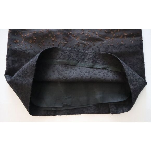 Carolina Herrera Women's Sz 6 Black /Brown Textured Straight Pencil Skirt - Picture 4 of 6